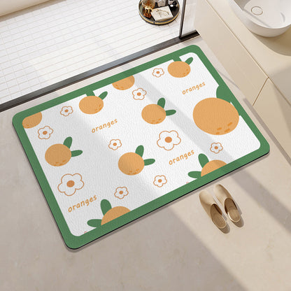 Playful Citrus-Themed Absorbent Bath Mat Acalora