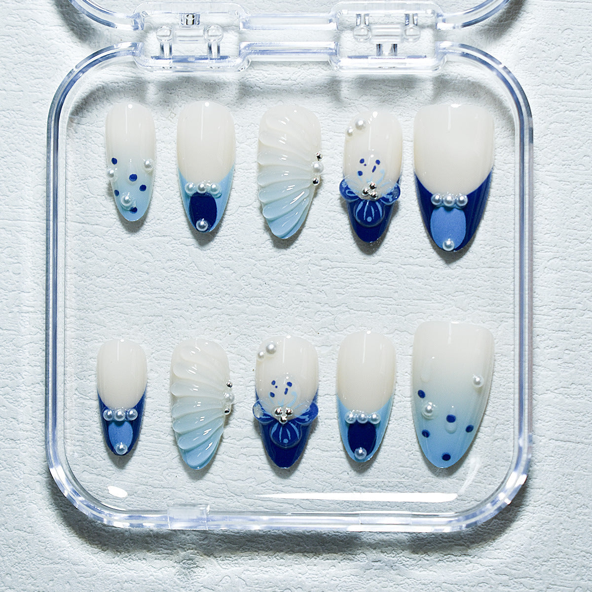 Decorative Press-On Nail Art Set with 3D Accents Acalora