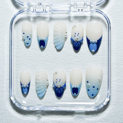 Decorative Press-On Nail Art Set with 3D Accents Acalora
