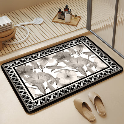 Textured Geometric Bath Mat Acalora