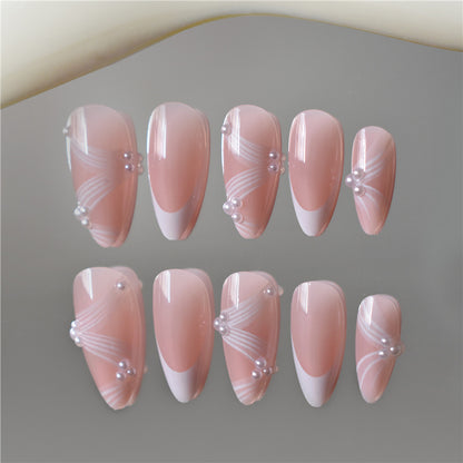 Elegant French Tip Press-On Nails Acalora