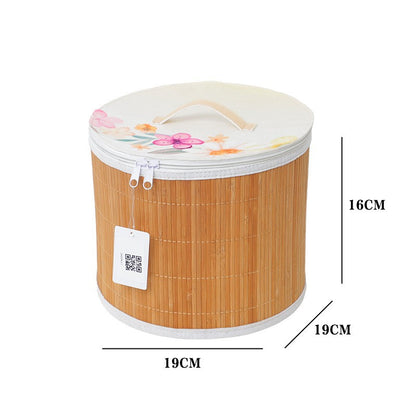 Storage basket with zipper and floral design