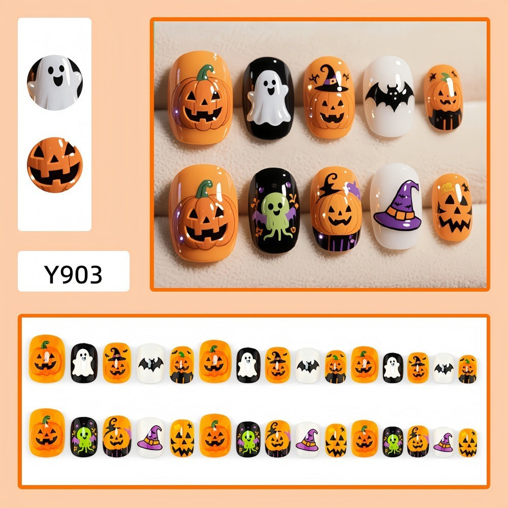 Artificial nails with spooky Halloween designs Acalora