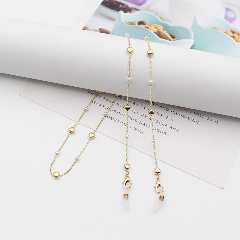 Elegant Pearl Chain Eyewear Holder Acalora