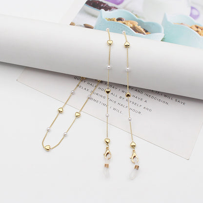 Elegant Pearl Chain Eyewear Holder Acalora