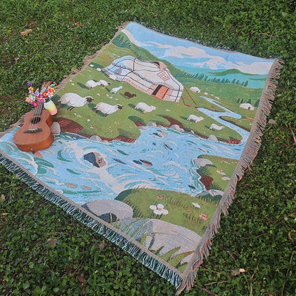 Cozy Landscape-Themed Throw Blanket