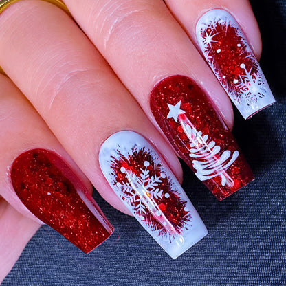 Festive Glittery Christmas Nail Art Acalora