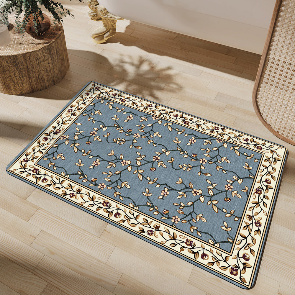 Floral-Patterned Luxury Bath Mat Acalora