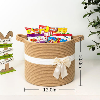 Women Decorative Storage Basket with Bow Accent Bowlift