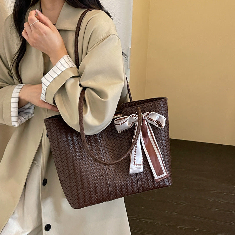 Woven Leather Tote Bag Acalora