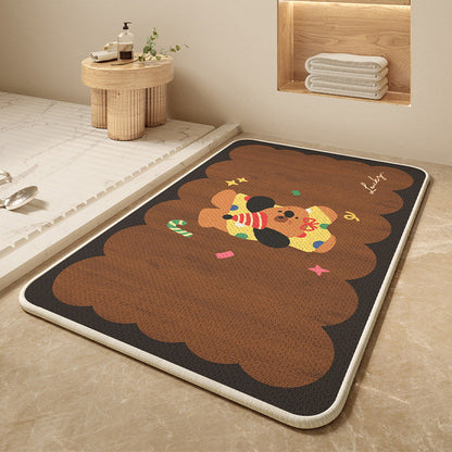 Cartoon Dog-Themed Bath Mat