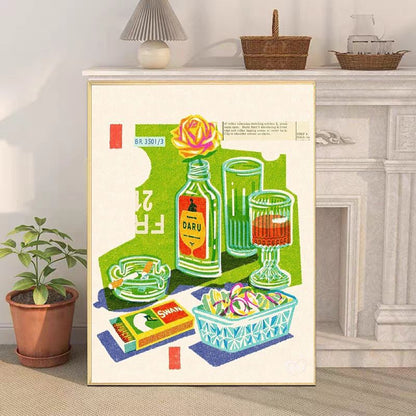 Retro-Inspired Still Life Canvas Art Print