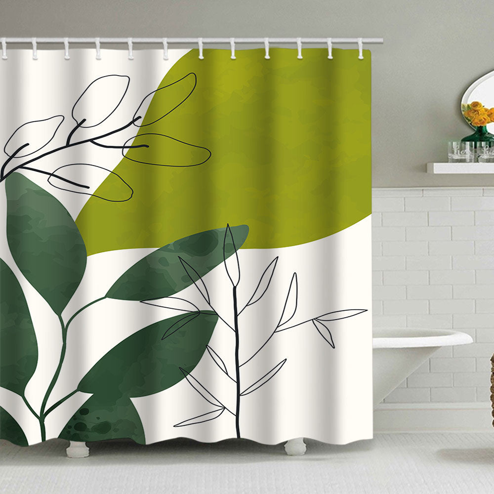 Abstract Botanical Print Shower Curtain