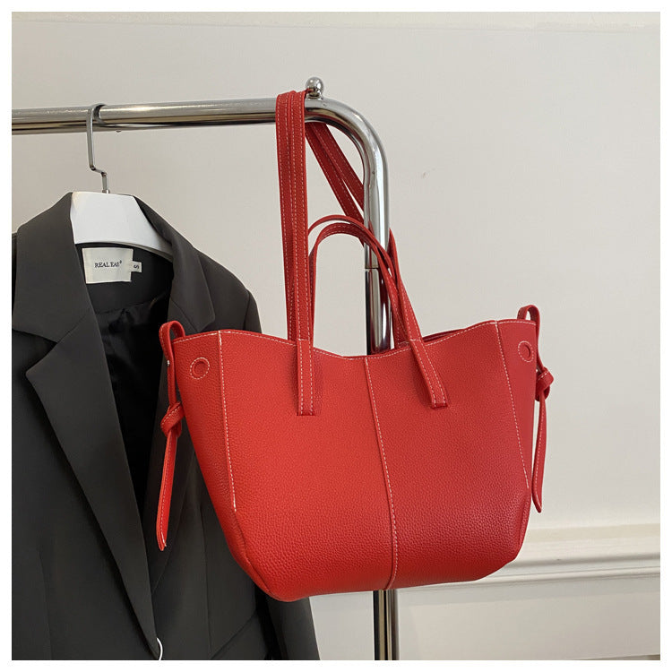 Textured Leather Everyday Tote Bag Acalora