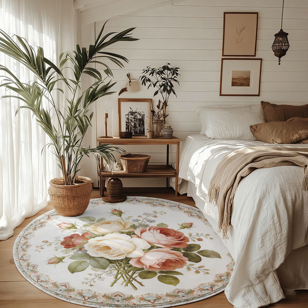 Unisex Floral Pattern Area Rug