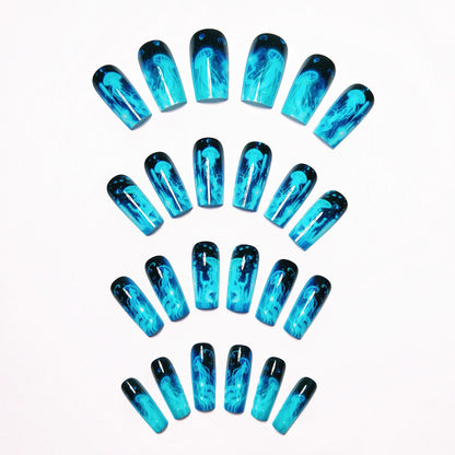 Artistic Glow-in-the-Dark Jellyfish Nail Art Acalora