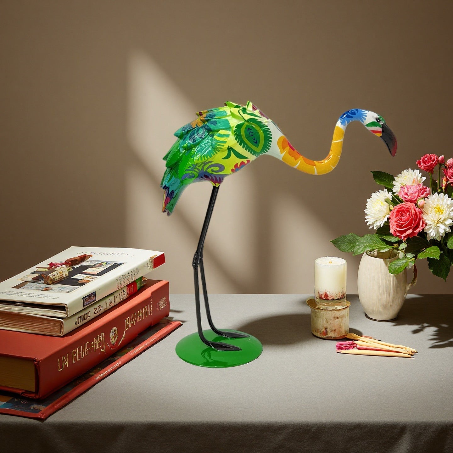 Artistically designed Flamingo sculpture Acalora