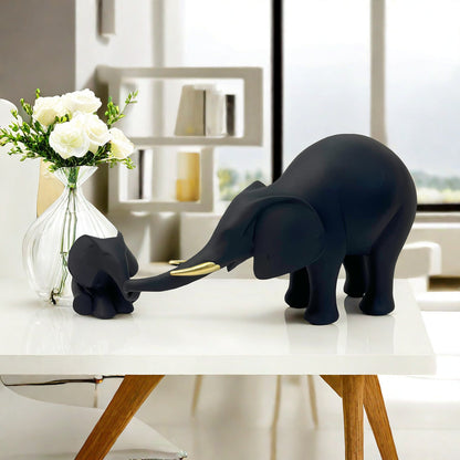 Decorative Elephant Family Sculpture Acalora