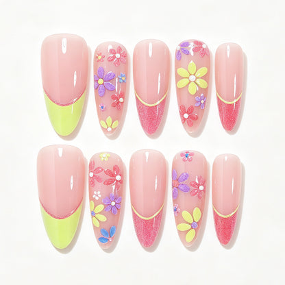 Floral Design Gel Nail Art Tips Acalora