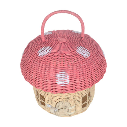 Fun Mushroom-Shaped Woven Storage Basket Acalora