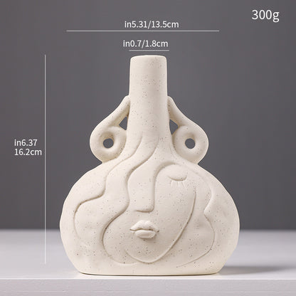 Artistic Face-Shaped Ceramic Vase