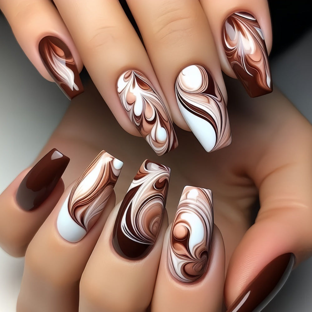 Artificial nails with artistic wave pattern Acalora