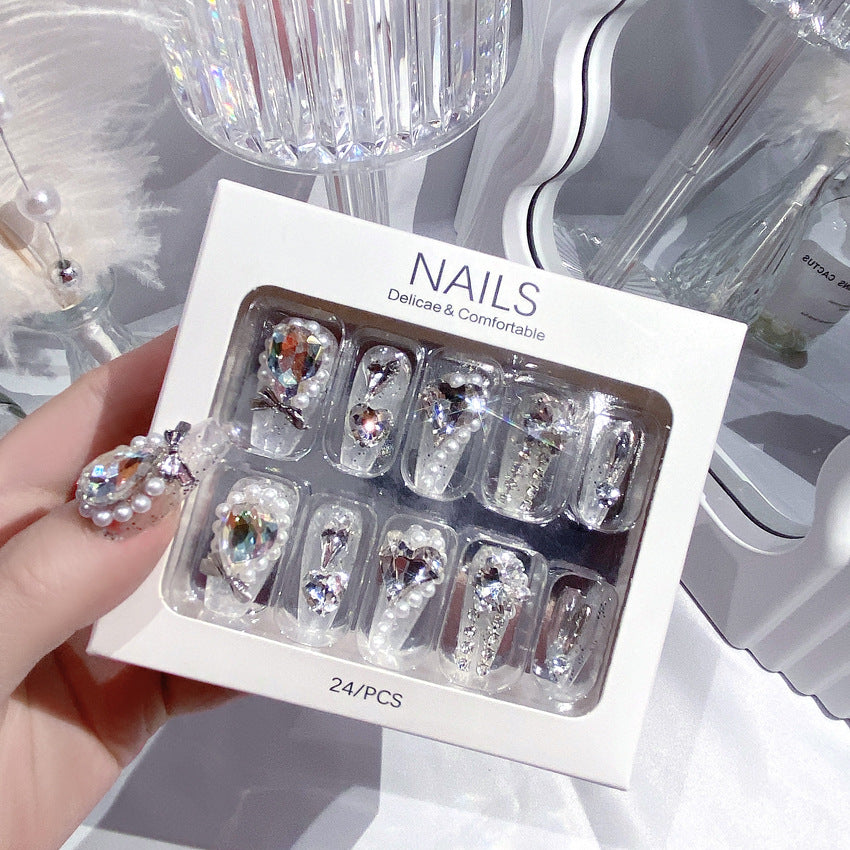 Decorative Crystal Embellished Nail Tips Acalora