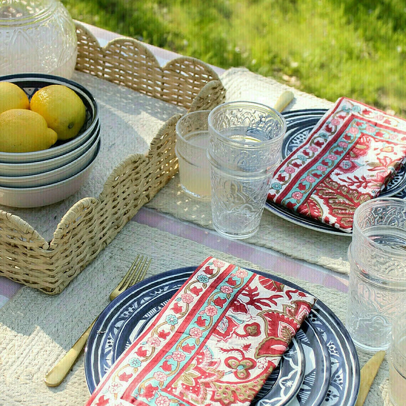 Scalloped Woven Storage Tray Acalora
