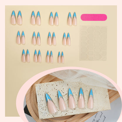 Creative Press-On Nail Set with Elegant Artistic Designs Acalora