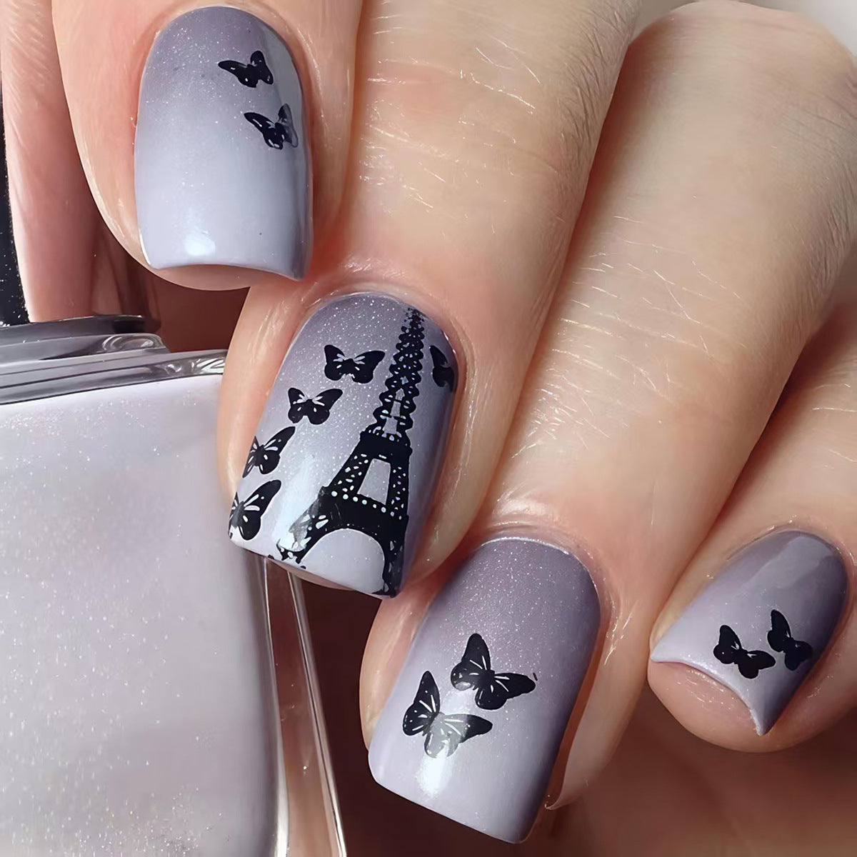 Artistic Parisian Butterfly Nail Art Acalora