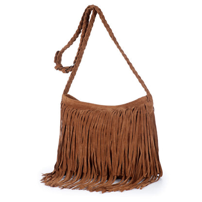 Stylish Fringe Suede Crossbody Bag Acalora