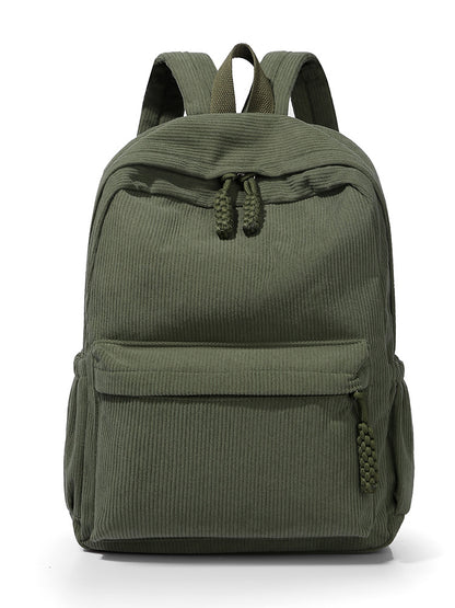 Textured Fabric Multi-Compartment Backpack Acalora