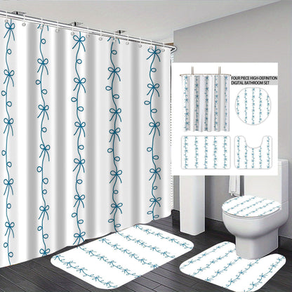 Digital Bow Pattern Bathroom Décor Set