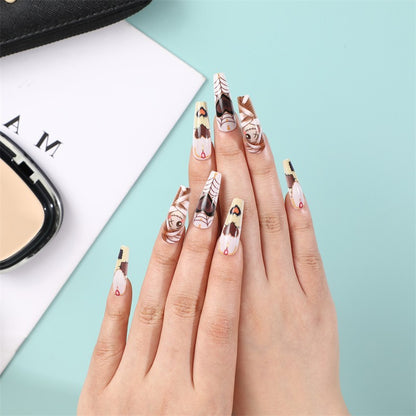 Stylish artificial nails in abstract design Acalora