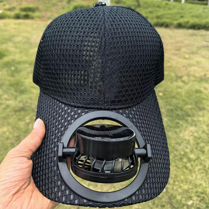 Breathable sports cap with removable USB fan Bowlift
