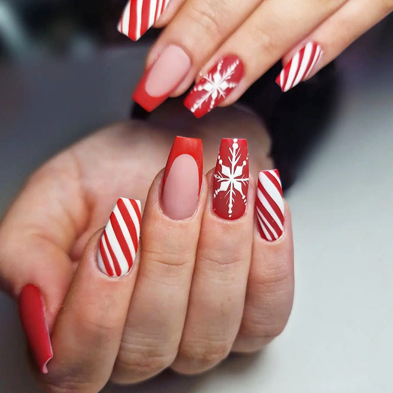 Festive Holiday Themed Press-On Nails Acalora