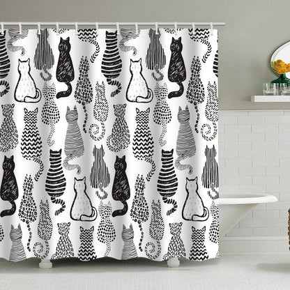 Artistic Dog Illustration Shower Curtain