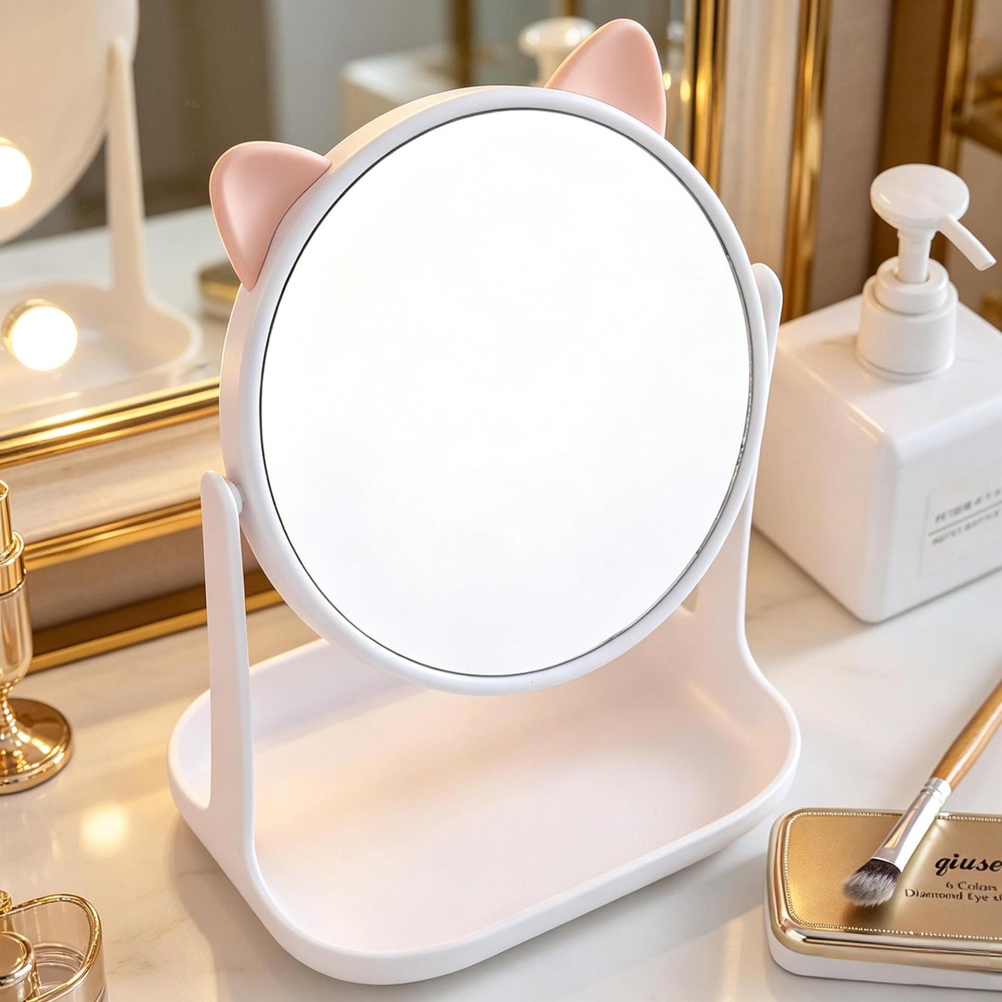 Cute Bunny-Themed Desktop Mirror