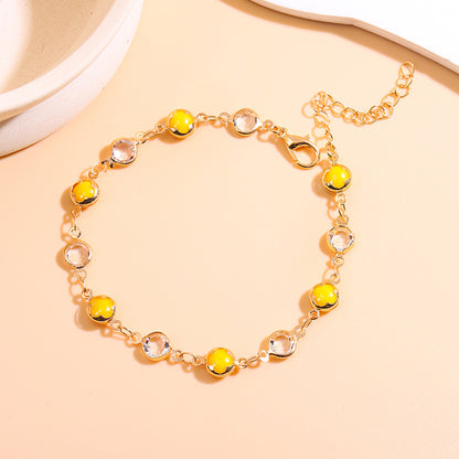 Elegant Beaded Charm Anklet Acalora
