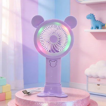 Women's Portable Mini Fan in Playful Bear Design Bowlift