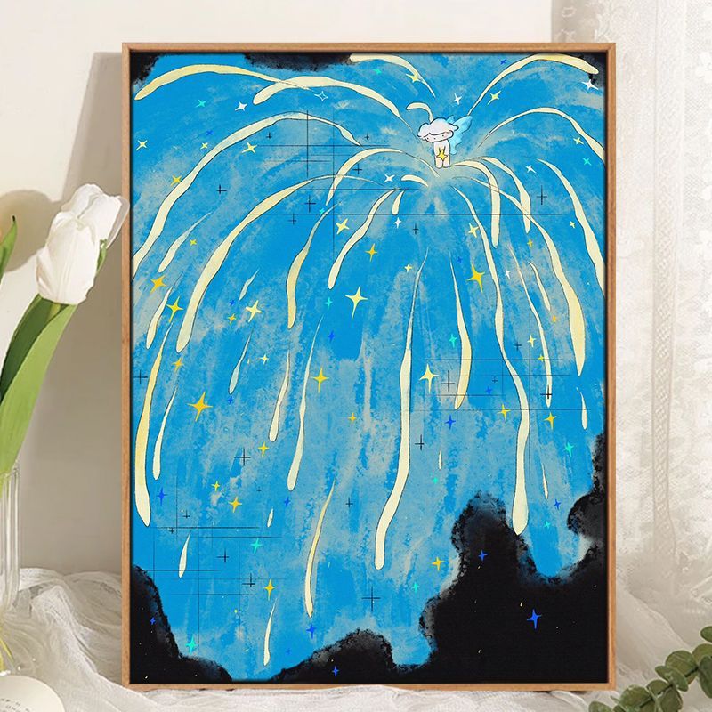 Whimsical Cosmic Landscape Canvas Art