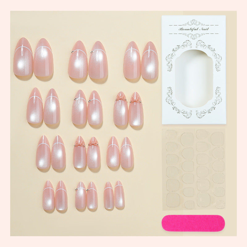 Premium Decorative Press-On Nail Set with Elegant Embellishments Acalora