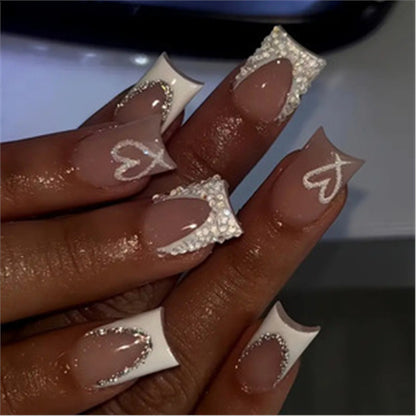Artistic Press-On Nail Set with Premium Embellishments Acalora