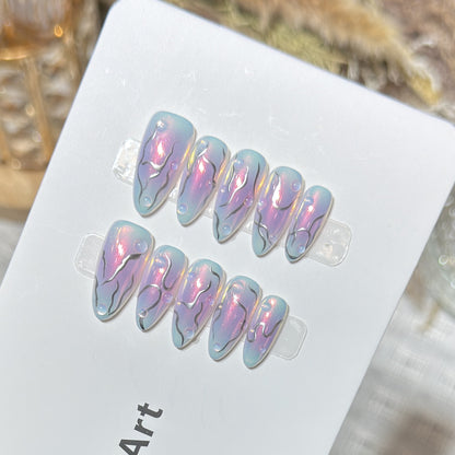 Iridescent Press-On Nail Set Acalora