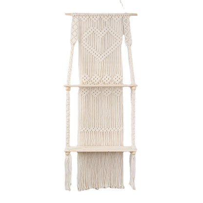 Macrame shelf with heart design Acalora
