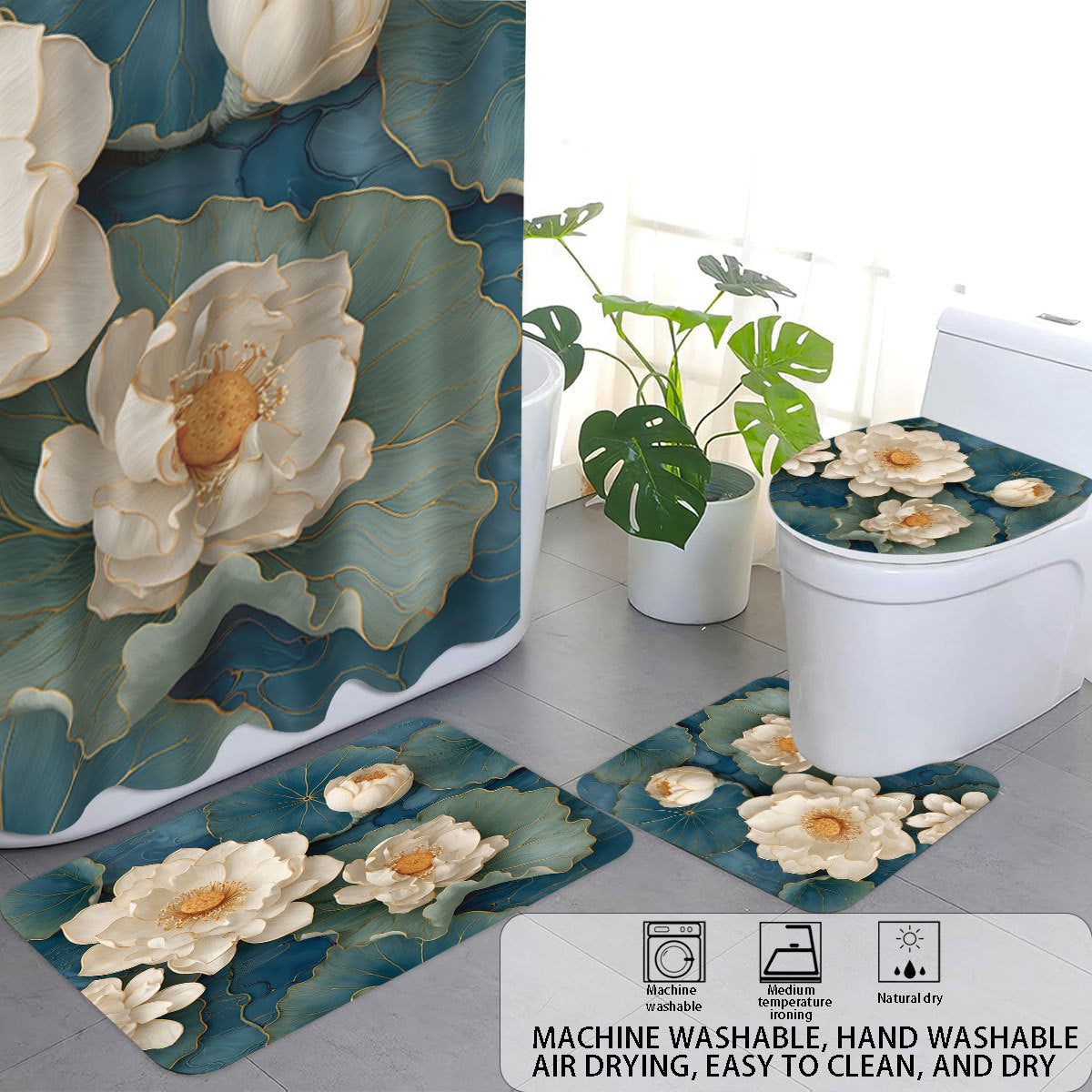 High-Definition Leopard-Themed Four-Piece Bathroom Set