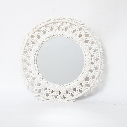 Beef Wall Mirror with Macrame Frame