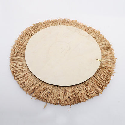 Decorative wall mirror with natural rattan frame Acalora
