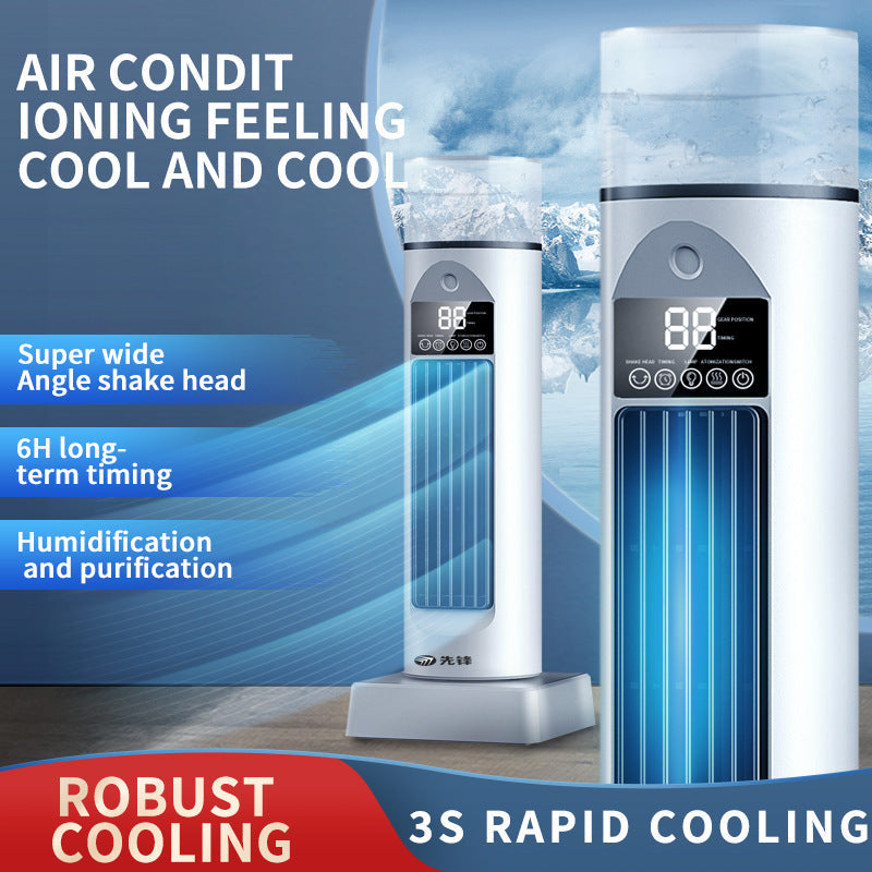 Cooling oscillating tower humidifying fan with LED display and remote Bowlift