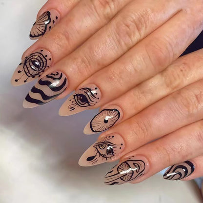 Artificial nail set with unique patterns Acalora